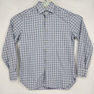 Ermenegildo Zegna Shirt Mens 16 41 Button Up Plaid Long‎ Sleeve Italy Casual
